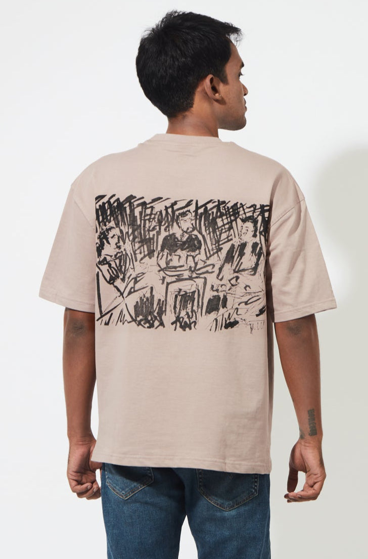 Arthum Nights like this Opal Grey Unisex Oversized T-Shirt Right Unisex Back