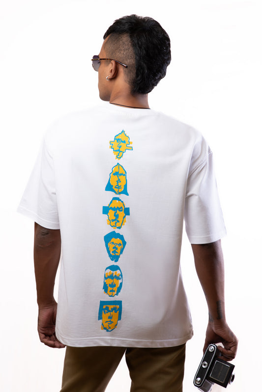 The six philosophers - White - Unisex Oversized T-Shirt