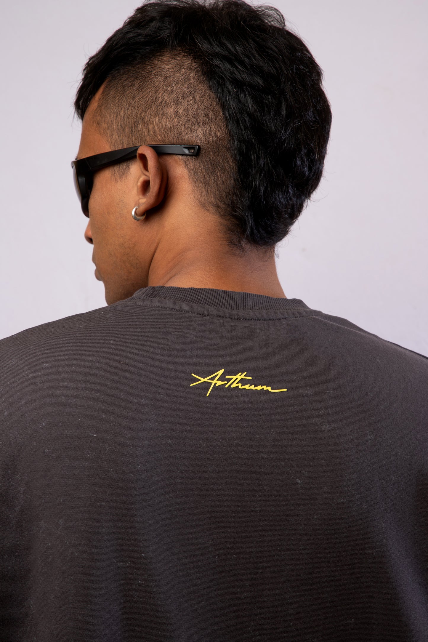 Flow - Dark Grey Washed- Unisex Oversized T-Shirt