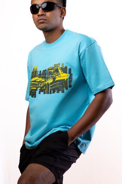 What makes you Happy - Ocean Blue - Unisex Oversized T-Shirt