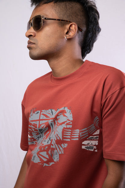 The Alien - Cherry Red - Unisex Oversized T-Shirt